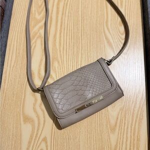 Guess Tan Quilted Crossbody Bag with Metal Hardware